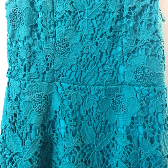 Teal blue knee length dress - Picture 2 of 6
